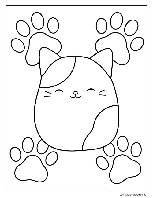 Squishmallow Ausmalbild 8 als Gratis-PDF Squishmallow Ausmalbild 8 - kostenlos zum Ausdrucken