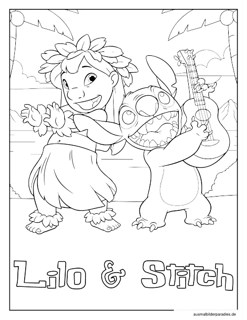 Stitch Ausmalbild 18 als Gratis-PDF Stitch Ausmalbild 18 - kostenlos zum Ausdrucken