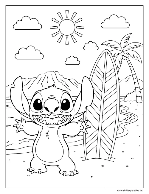 Stitch Ausmalbild 22 als Gratis-PDF Stitch Ausmalbild 22 - kostenlos zum Ausdrucken