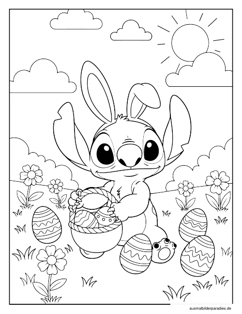 Stitch Ausmalbild 24 als Gratis-PDF Stitch Ausmalbild 24 - kostenlos zum Ausdrucken
