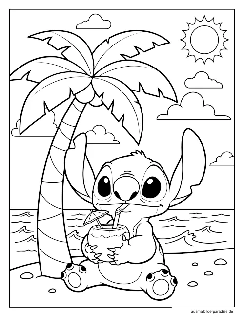 Stitch Ausmalbild 26 als Gratis-PDF Stitch Ausmalbild 26 - kostenlos zum Ausdrucken