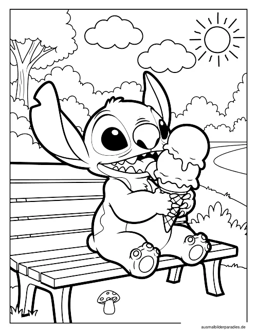 Stitch Ausmalbild 27 als Gratis-PDF Stitch Ausmalbild 27 - kostenlos zum Ausdrucken