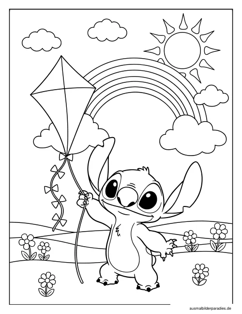 Stitch Ausmalbild 30 als Gratis-PDF Stitch Ausmalbild 30 - kostenlos zum Ausdrucken