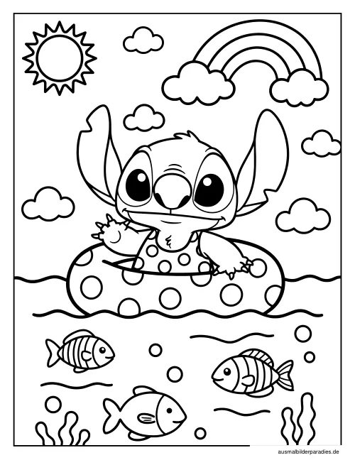 Stitch Ausmalbild 35 als Gratis-PDF Stitch Ausmalbild 35 - kostenlos zum Ausdrucken
