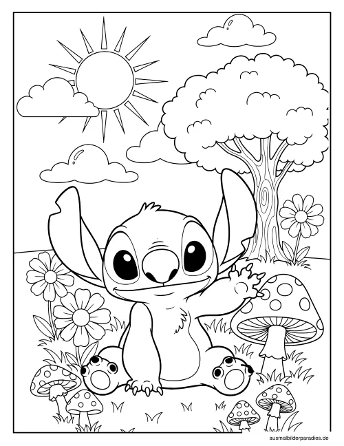 Stitch Ausmalbild 7 als Gratis-PDF Stitch Ausmalbild 7 - kostenlos zum Ausdrucken