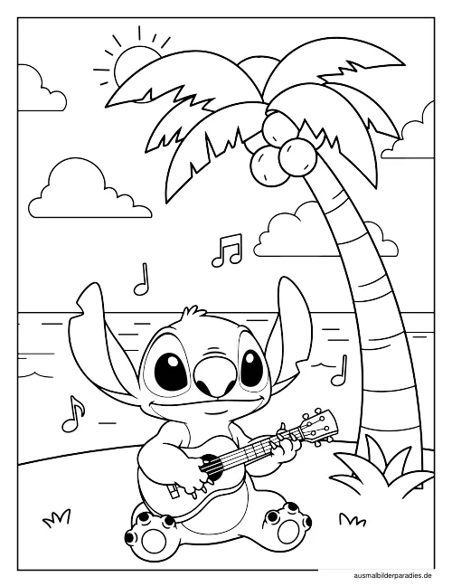 Stitch Ausmalbild 8 als Gratis-PDF Stitch Ausmalbild 8 - kostenlos zum Ausdrucken