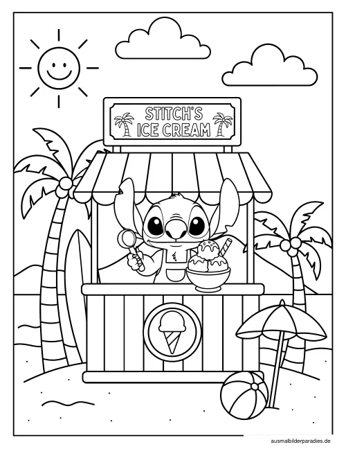 Stitch Ausmalbild 9 als Gratis-PDF Stitch Ausmalbild 9 - kostenlos zum Ausdrucken