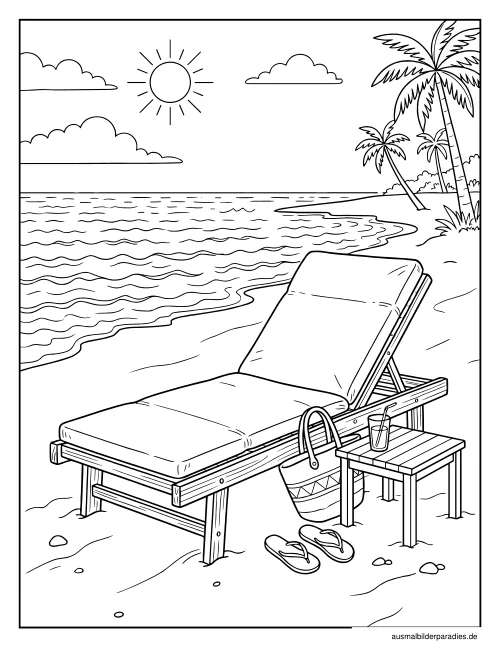 Strand Ausmalbild 21 - kostenlos zum Ausdrucken