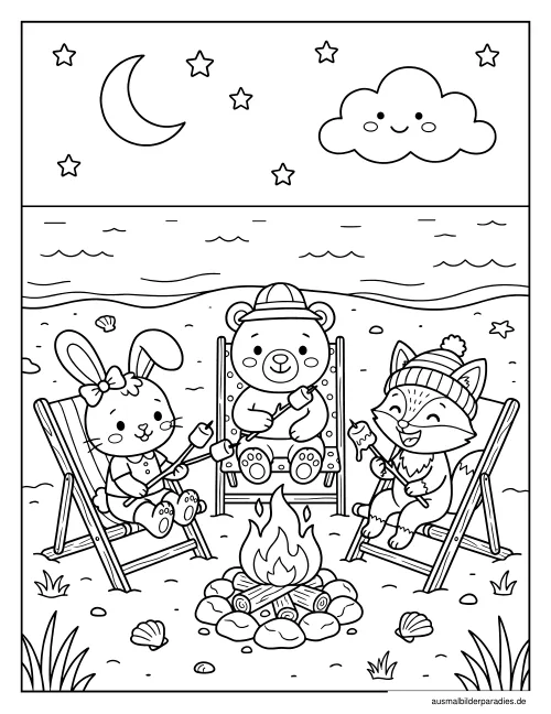 Strand Ausmalbild 23 - kostenlos zum Ausdrucken