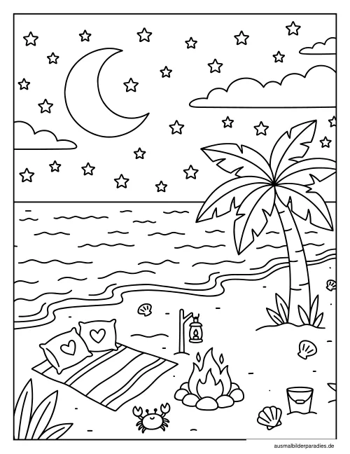 Strand Ausmalbild 28 - kostenlos zum Ausdrucken