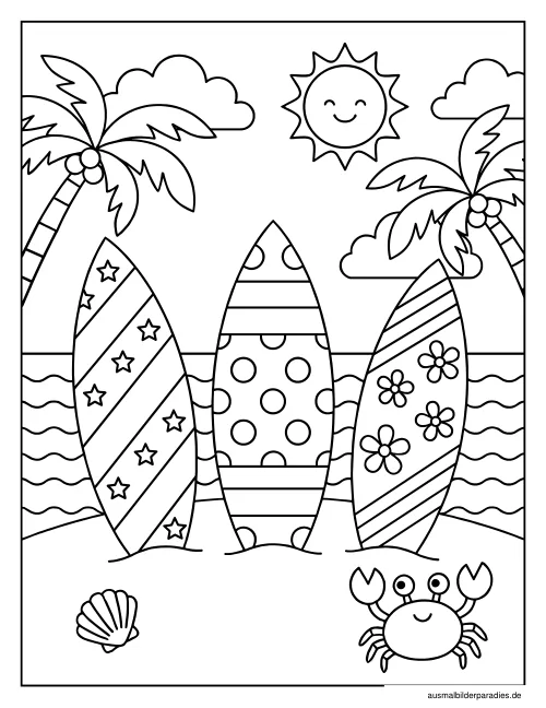 Strand Ausmalbild 30 - kostenlos zum Ausdrucken