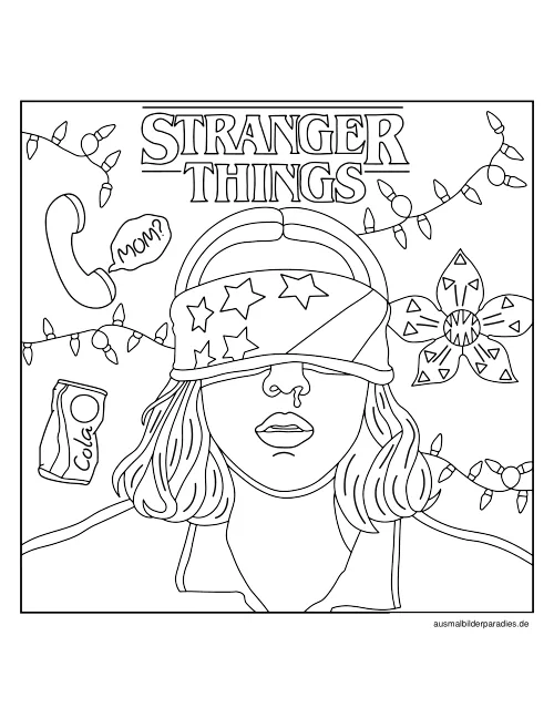 Stranger Things Ausmalbild 2 - kostenlos zum Ausdrucken
