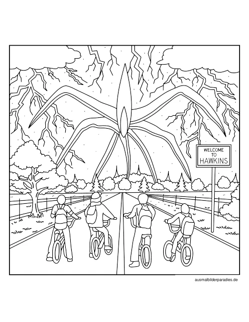 Stranger Things Ausmalbild 3 - kostenlos zum Ausdrucken