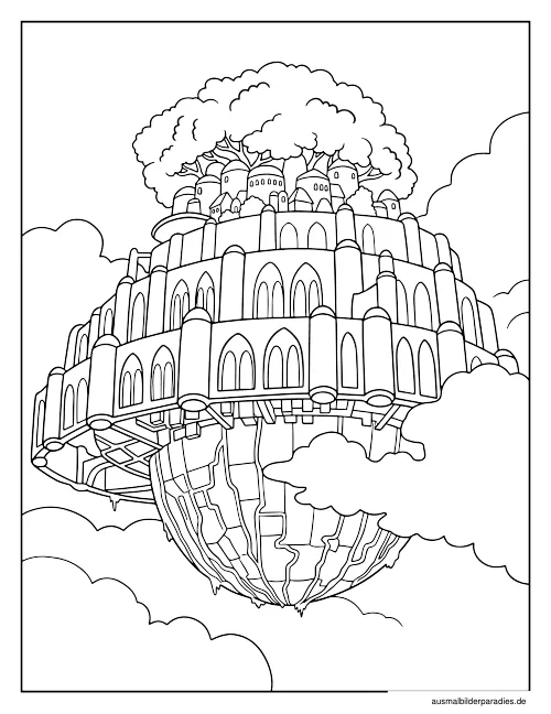 Studio Ghibli Ausmalbild 1 als Gratis-PDF Studio Ghibli Ausmalbild 1 - kostenlos zum Ausdrucken