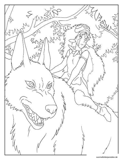 Studio Ghibli Ausmalbild 13 als Gratis-PDF Studio Ghibli Ausmalbild 13 - kostenlos zum Ausdrucken