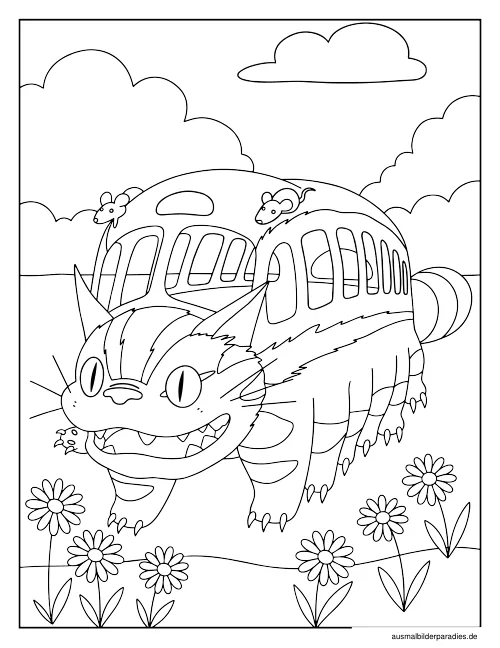 Studio Ghibli Ausmalbild 2 als Gratis-PDF Studio Ghibli Ausmalbild 2 - kostenlos zum Ausdrucken