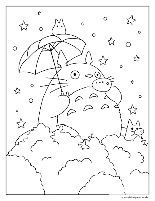 Studio Ghibli Ausmalbild 22 als Gratis-PDF Studio Ghibli Ausmalbild 22 - kostenlos zum Ausdrucken