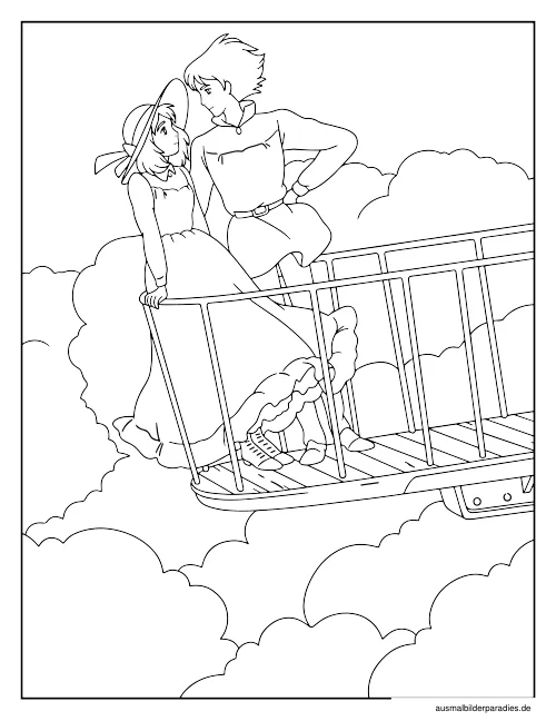 Studio Ghibli Ausmalbild 8 als Gratis-PDF Studio Ghibli Ausmalbild 8 - kostenlos zum Ausdrucken