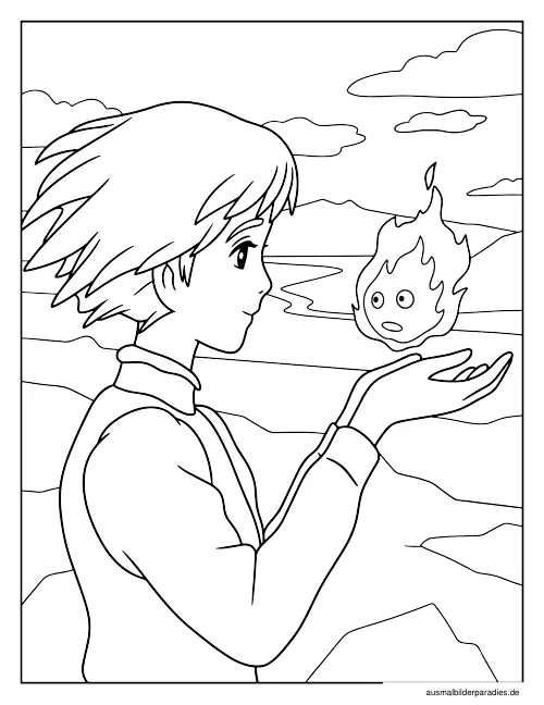 Studio Ghibli Ausmalbild 9 als Gratis-PDF Studio Ghibli Ausmalbild 9 - kostenlos zum Ausdrucken