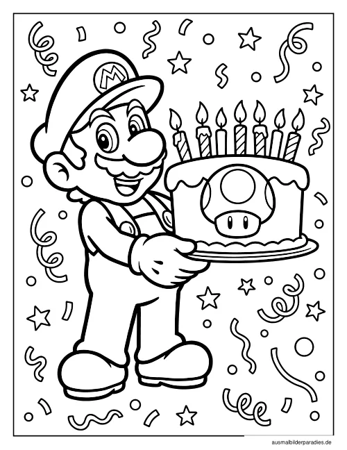 Super Mario Ausmalbild 15 - kostenlos zum Ausdrucken