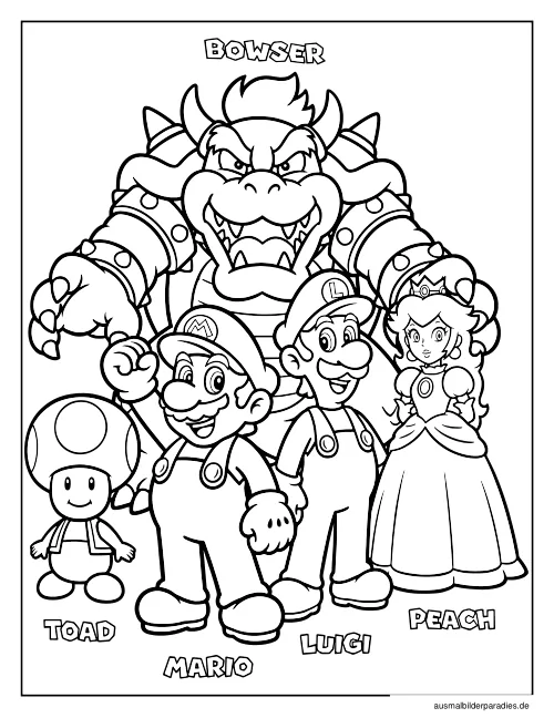 Super Mario Ausmalbild 17 - kostenlos zum Ausdrucken
