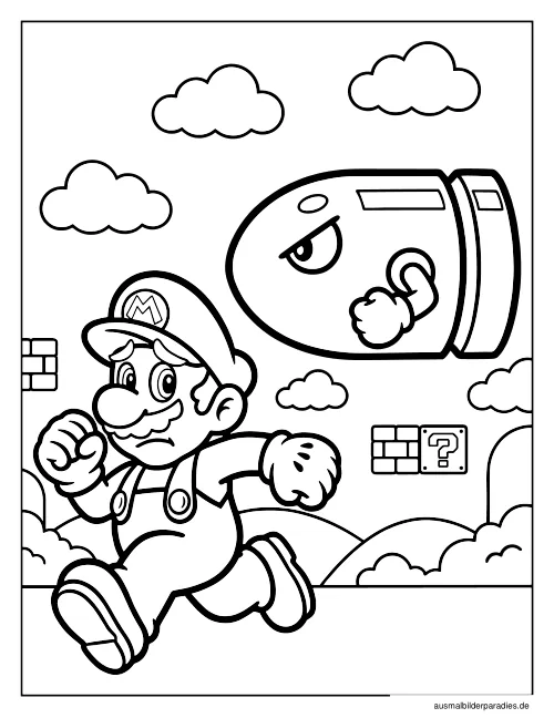 Super Mario Ausmalbild 24 - kostenlos zum Ausdrucken