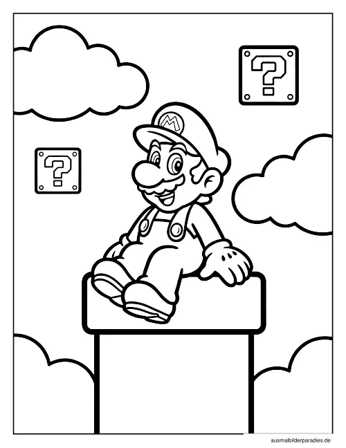 Super Mario Ausmalbild 25 - kostenlos zum Ausdrucken