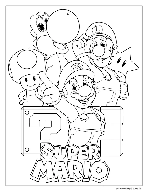 Super Mario Ausmalbild 7 - kostenlos zum Ausdrucken