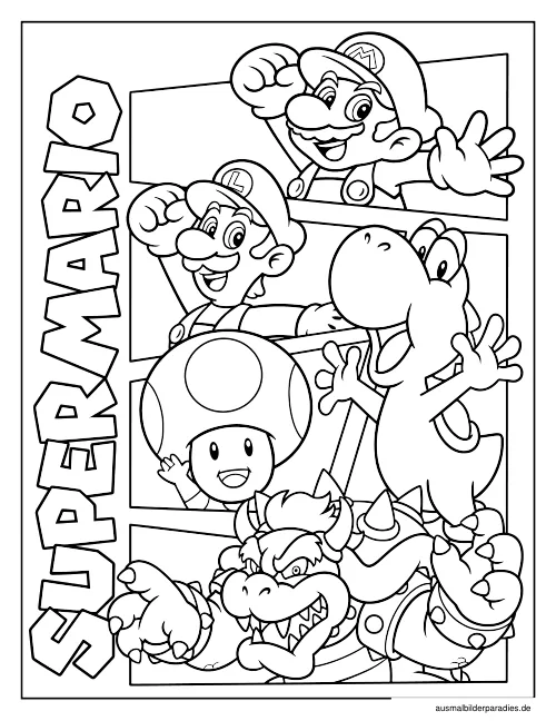 Super Mario Ausmalbild 8 - kostenlos zum Ausdrucken