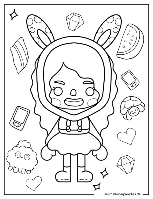 Toca Boca Ausmalbild 18 als Gratis-PDF Toca Boca Ausmalbild 18 - kostenlos zum Ausdrucken