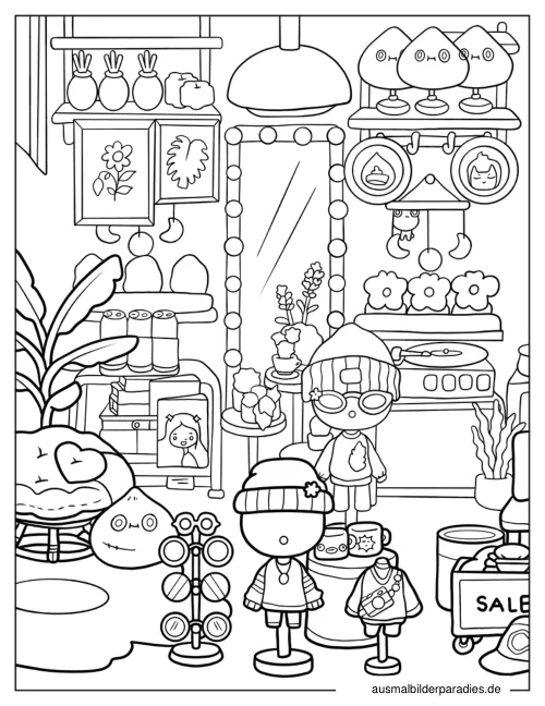 Toca Boca Ausmalbild 2 als Gratis-PDF Toca Boca Ausmalbild 2 - kostenlos zum Ausdrucken