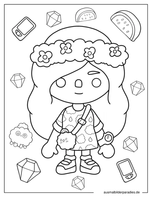 Toca Boca Ausmalbild 3 als Gratis-PDF Toca Boca Ausmalbild 3 - kostenlos zum Ausdrucken