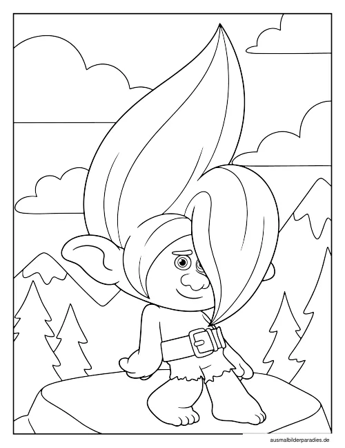 Trolls Ausmalbild 11 als Gratis-PDF Trolls Ausmalbild 11 - kostenlos zum Ausdrucken