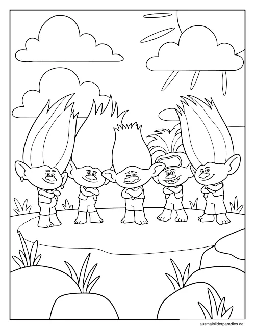 Trolls Ausmalbild 16 als Gratis-PDF Trolls Ausmalbild 16 - kostenlos zum Ausdrucken