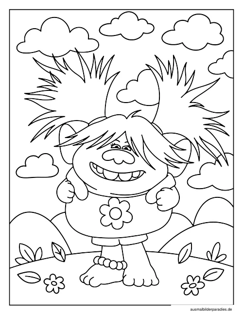 Trolls Ausmalbild 17 als Gratis-PDF Trolls Ausmalbild 17 - kostenlos zum Ausdrucken