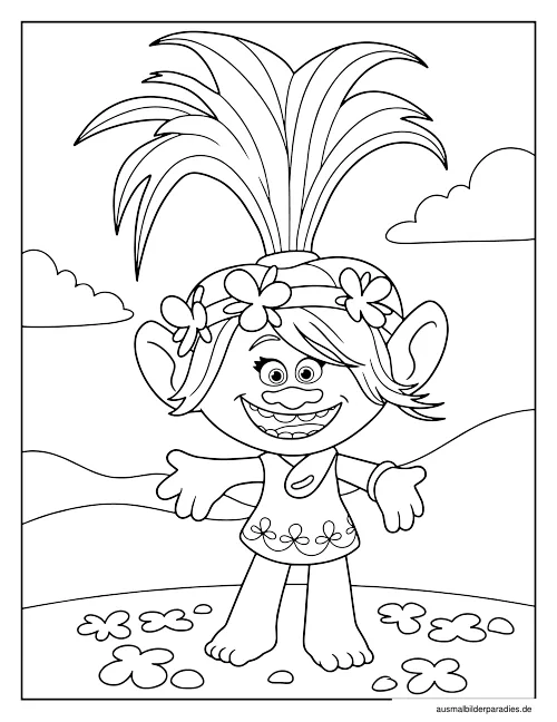 Trolls Ausmalbild 19 als Gratis-PDF Trolls Ausmalbild 19 - kostenlos zum Ausdrucken