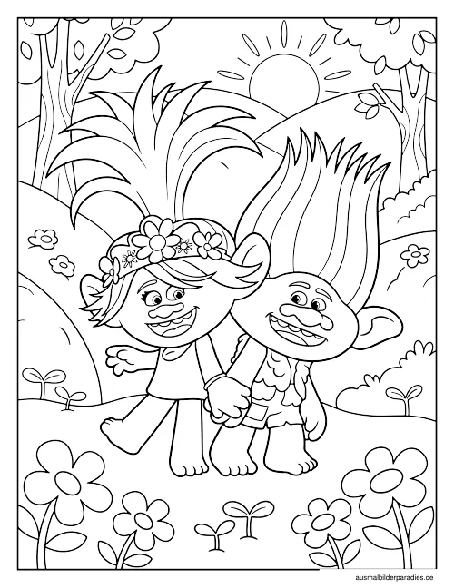 Trolls Ausmalbild 20 als Gratis-PDF Trolls Ausmalbild 20 - kostenlos zum Ausdrucken