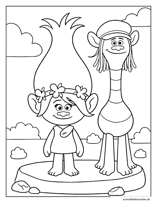 Trolls Ausmalbild 21 als Gratis-PDF Trolls Ausmalbild 21 - kostenlos zum Ausdrucken