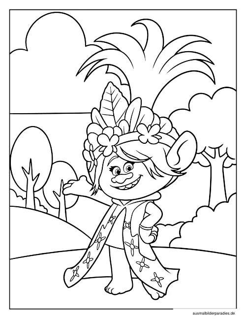 Trolls Ausmalbild 22 als Gratis-PDF Trolls Ausmalbild 22 - kostenlos zum Ausdrucken