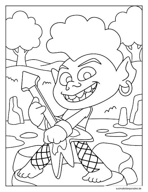 Trolls Ausmalbild 23 als Gratis-PDF Trolls Ausmalbild 23 - kostenlos zum Ausdrucken