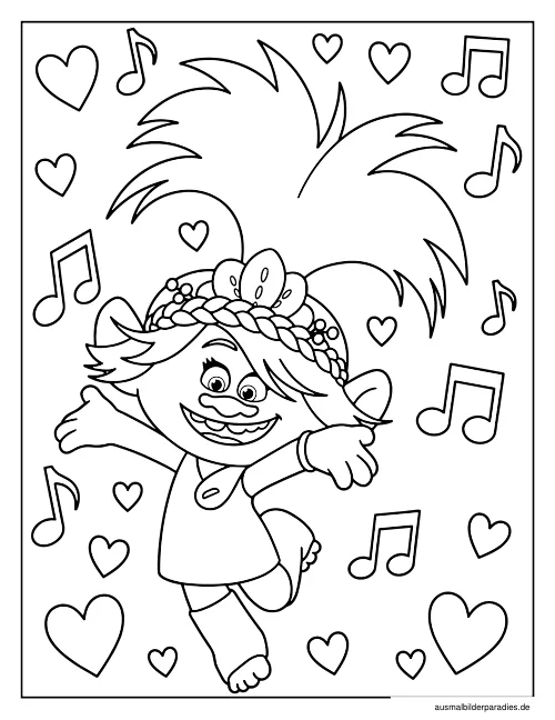 Trolls Ausmalbild 24 als Gratis-PDF Trolls Ausmalbild 24 - kostenlos zum Ausdrucken