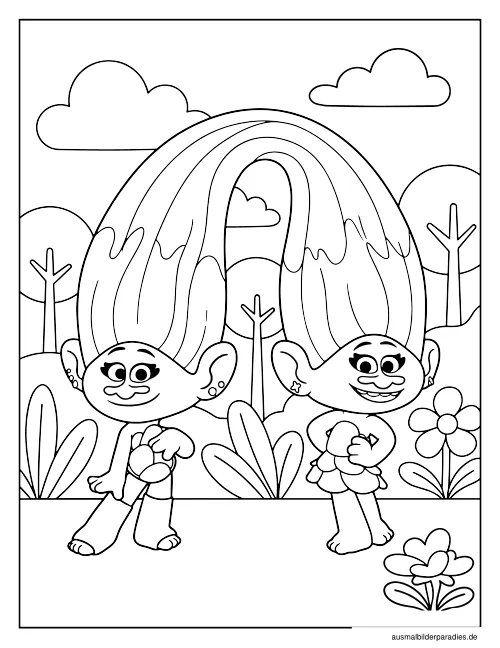 Trolls Ausmalbild 25 als Gratis-PDF Trolls Ausmalbild 25 - kostenlos zum Ausdrucken