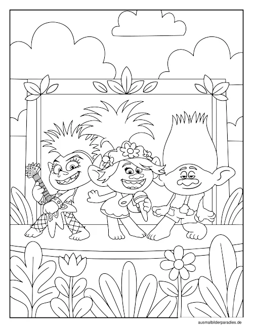 Trolls Ausmalbild 29 als Gratis-PDF Trolls Ausmalbild 29 - kostenlos zum Ausdrucken