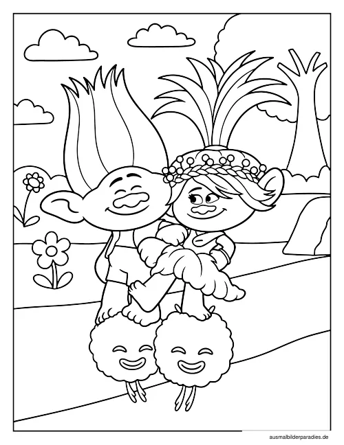 Trolls Ausmalbild 4 als Gratis-PDF Trolls Ausmalbild 4 - kostenlos zum Ausdrucken