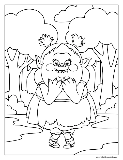 Trolls Ausmalbild 5 als Gratis-PDF Trolls Ausmalbild 5 - kostenlos zum Ausdrucken