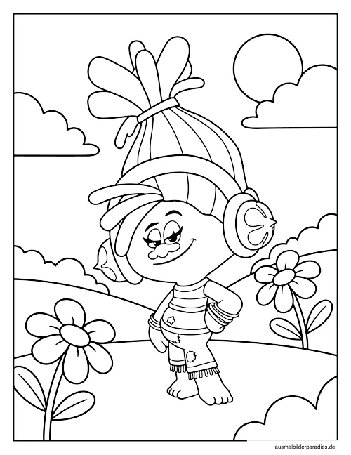 Trolls Ausmalbild 9 als Gratis-PDF Trolls Ausmalbild 9 - kostenlos zum Ausdrucken