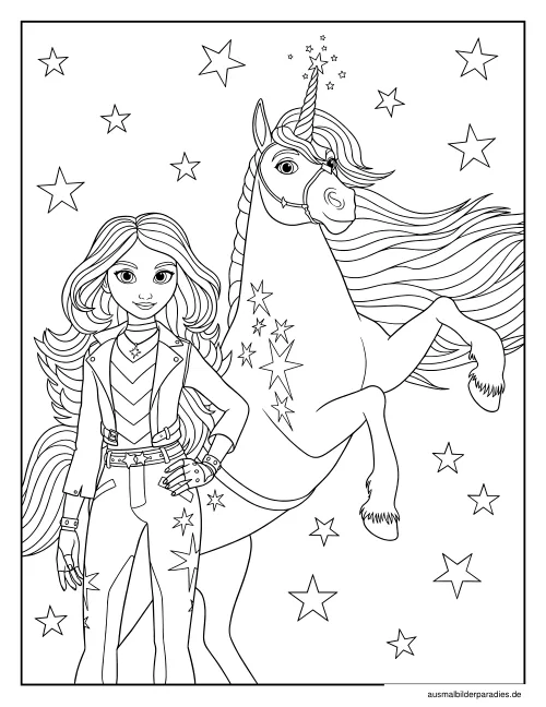 Unicorn Academy Ausmalbild 17 - kostenlos zum Ausdrucken