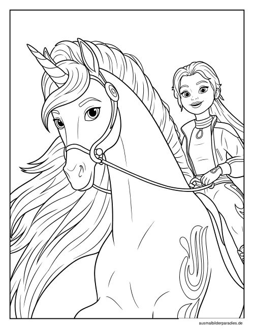 Unicorn Academy Ausmalbild 5 - kostenlos zum Ausdrucken