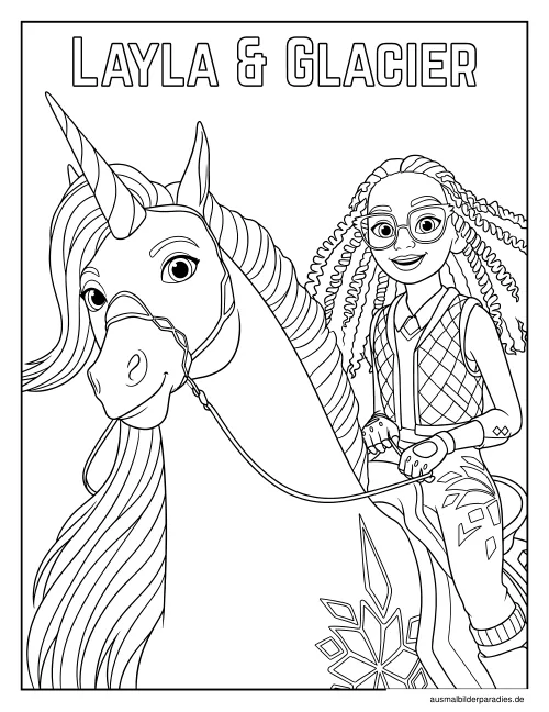 Unicorn Academy Ausmalbild 6 - kostenlos zum Ausdrucken