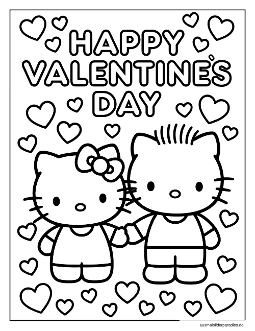 Valentinstag Ausmalbild 10 - kostenlos zum Ausdrucken